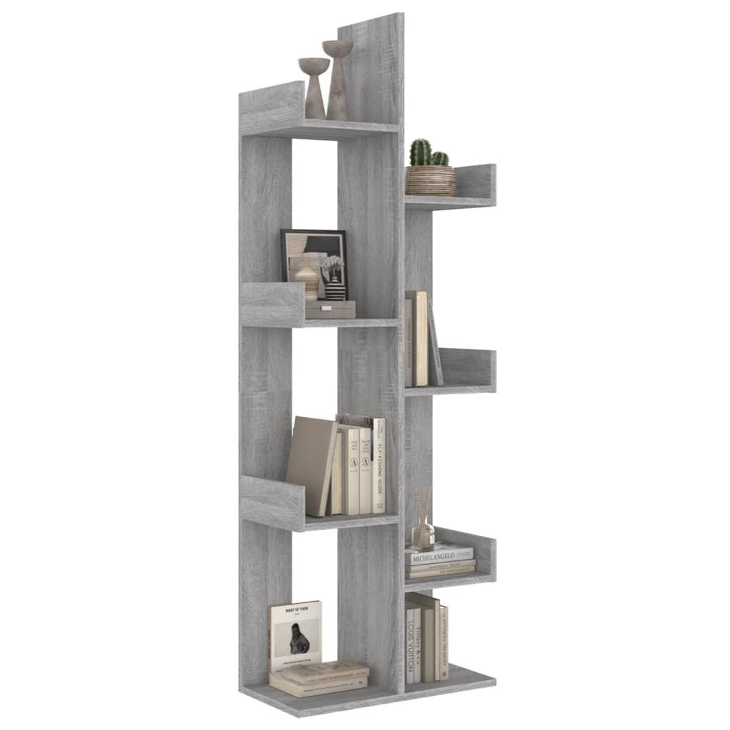 vidaXL Book Cabinet 48x25.5x140 cm Grey Sonoma Engineered Wood