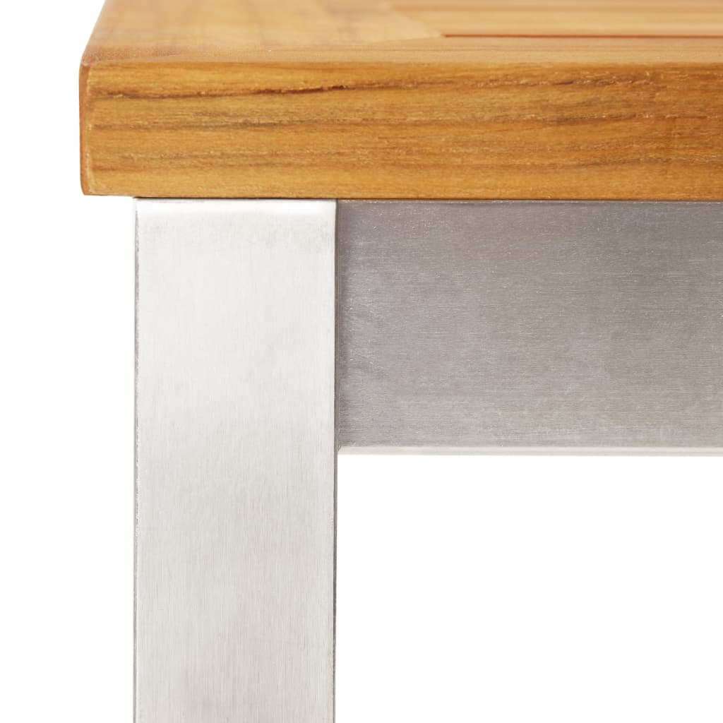 vidaXL Bar Table 120x60x105 cm Solid Teak Wood and Stainless Steel