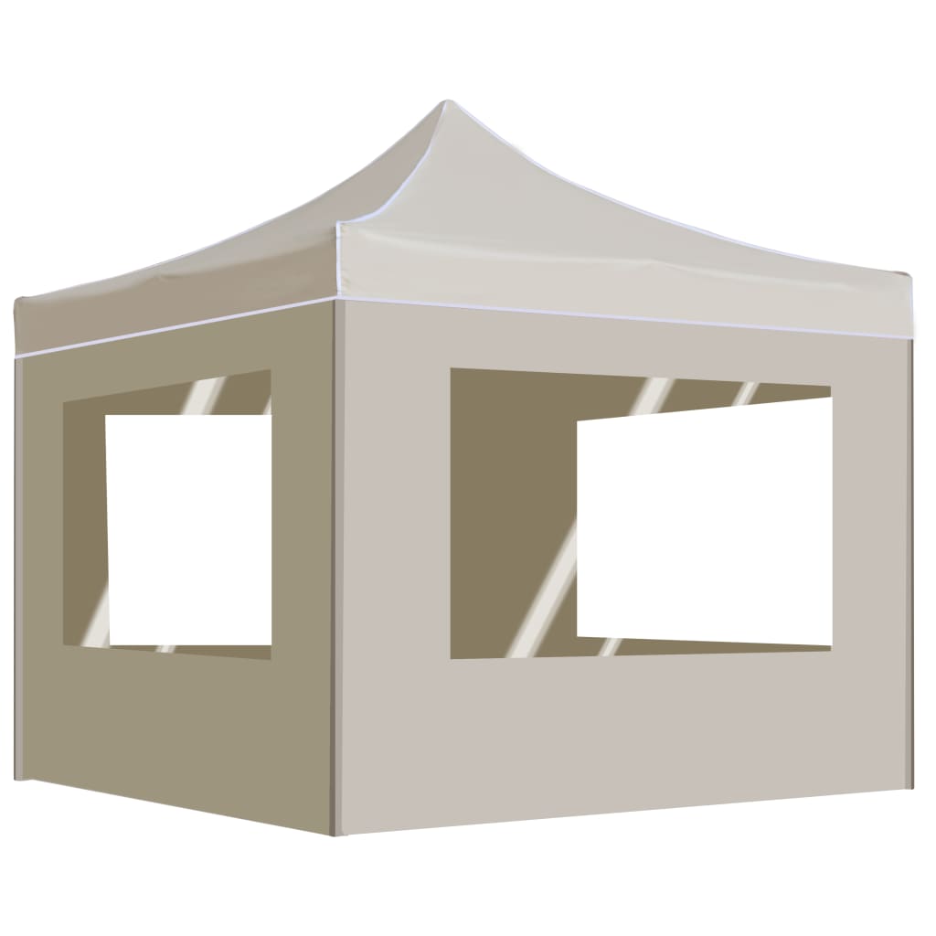 vidaXL Professional Folding Party Tent with Walls Aluminium 3x3 m Cream