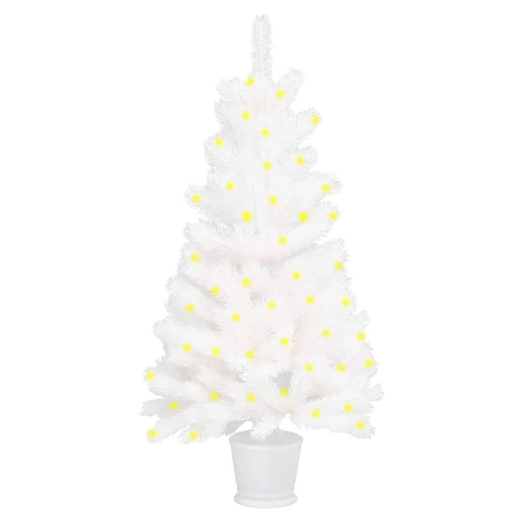 vidaXL Artificial Pre-lit Christmas Tree White 90 cm