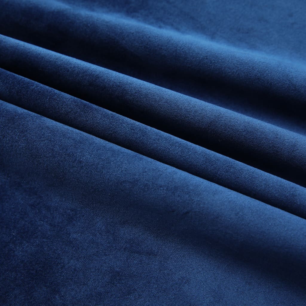 vidaXL Blackout Curtains 2 pcs with Hooks Velvet Dark Blue 140x225 cm