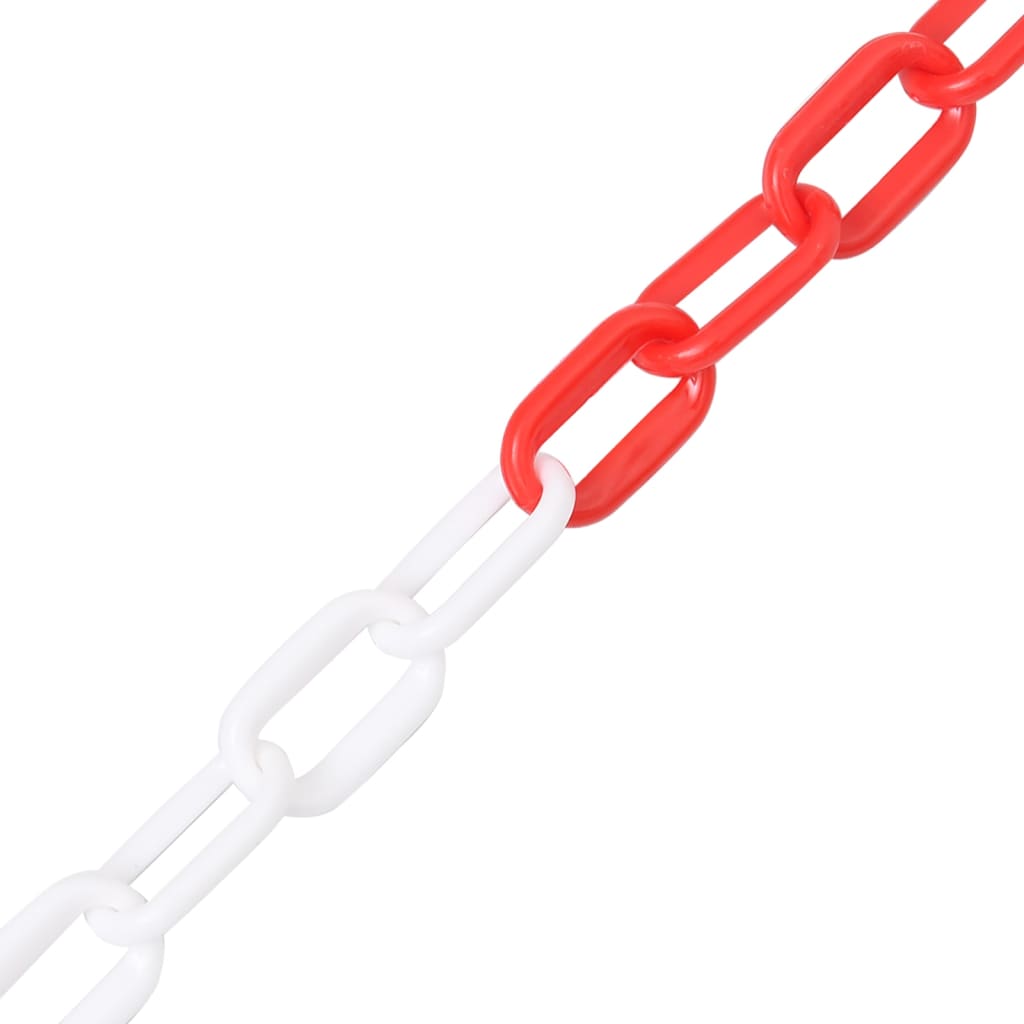vidaXL Warning Chain Red and White 100 m Ø6 mm Plastic