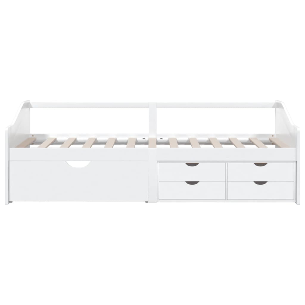 vidaXL 3-Seater Day Bed with Drawers White Solid Pinewood 90x200 cm