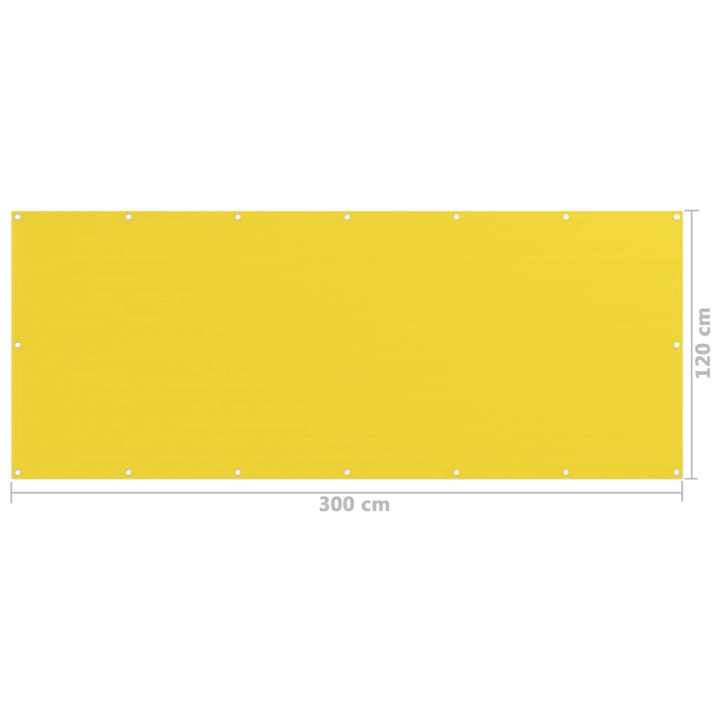vidaXL Balcony Screen Yellow 120x300 cm HDPE