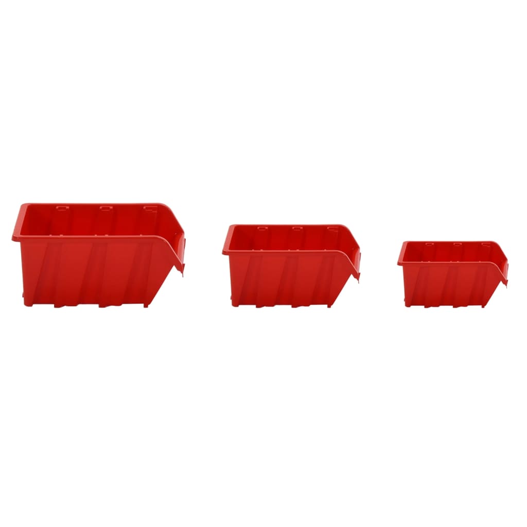 vidaXL 35 Piece Workshop Shelf Set Red and Black 77x39cm Polypropylene