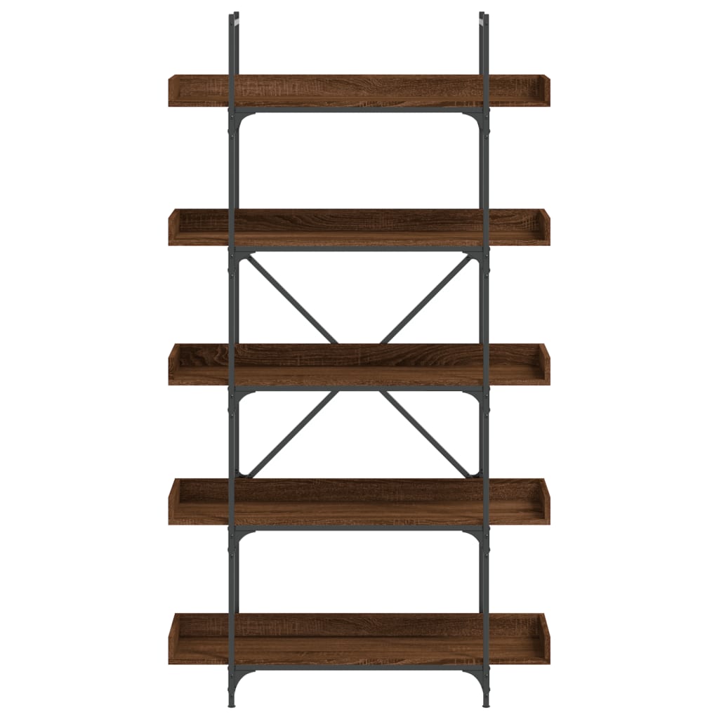 vidaXL Bookcase 5-Tier Brown Oak 100x33x180.5 cm Engineered Wood