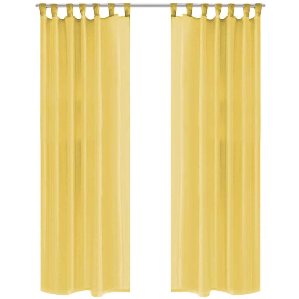 vidaXL Voile Curtains 2 pcs 140x245 cm Yellow