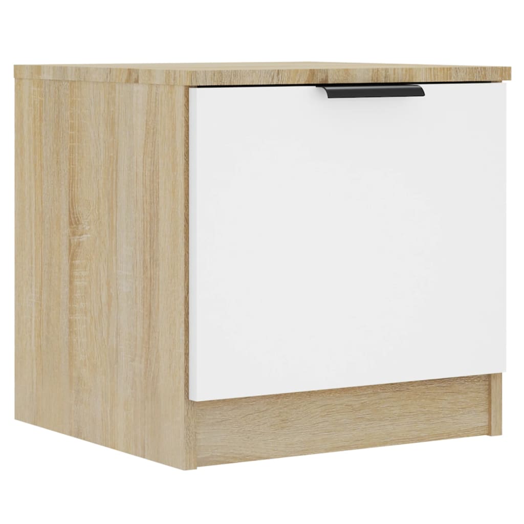vidaXL Bedside Cabinets 2 pcs White&Sonoma Oak 40x39x40 cm
