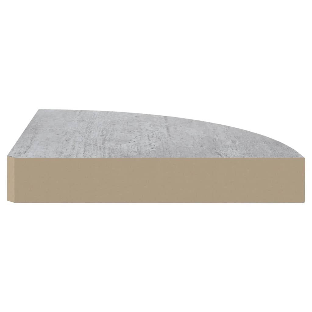 vidaXL Wall Corner Shelf Concrete Grey 25x25x3.8 cm MDF