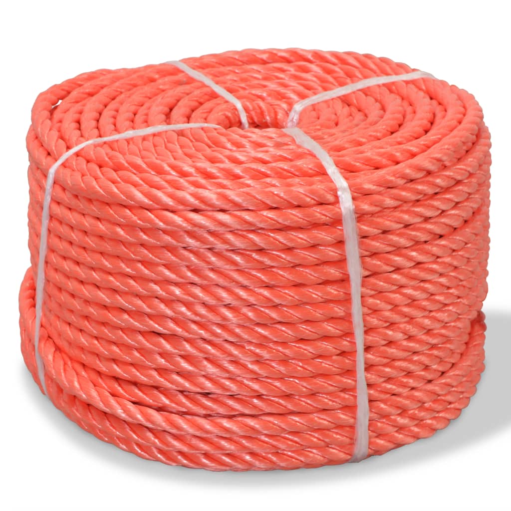 vidaXL Twisted Rope Polypropylene 6 mm 200 m Orange