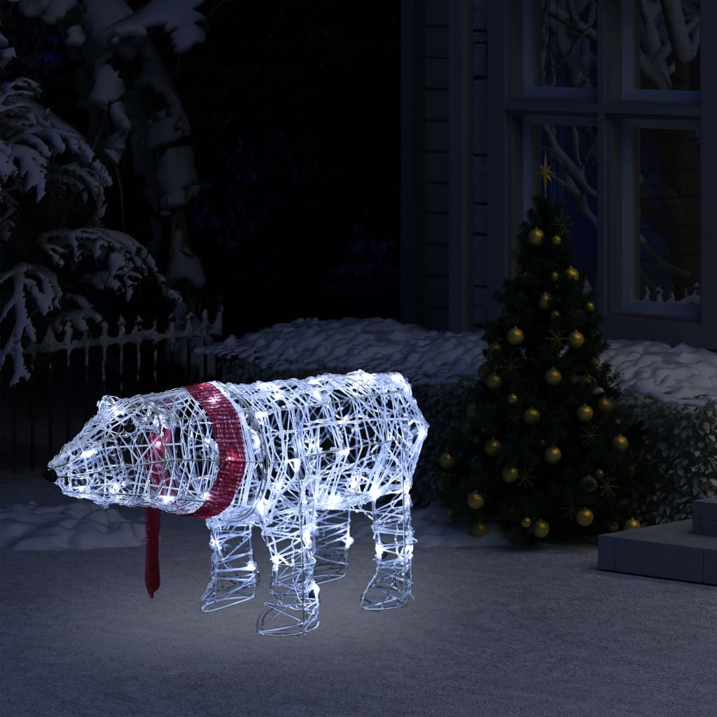 vidaXL Christmas Light Decoration Bear 45 LEDs 71x20x38 cm Acrylic