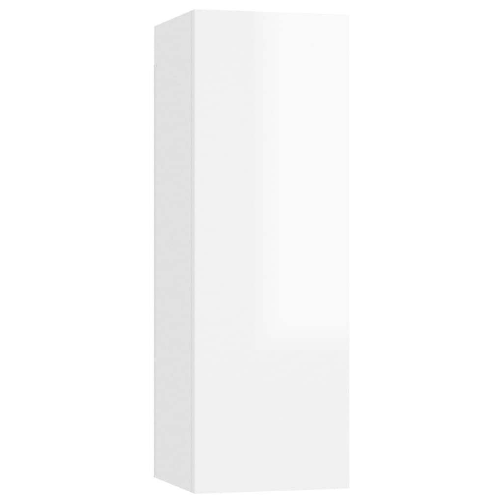 vidaXL 10 Piece TV Cabinet Set High Gloss White Engineered Wood