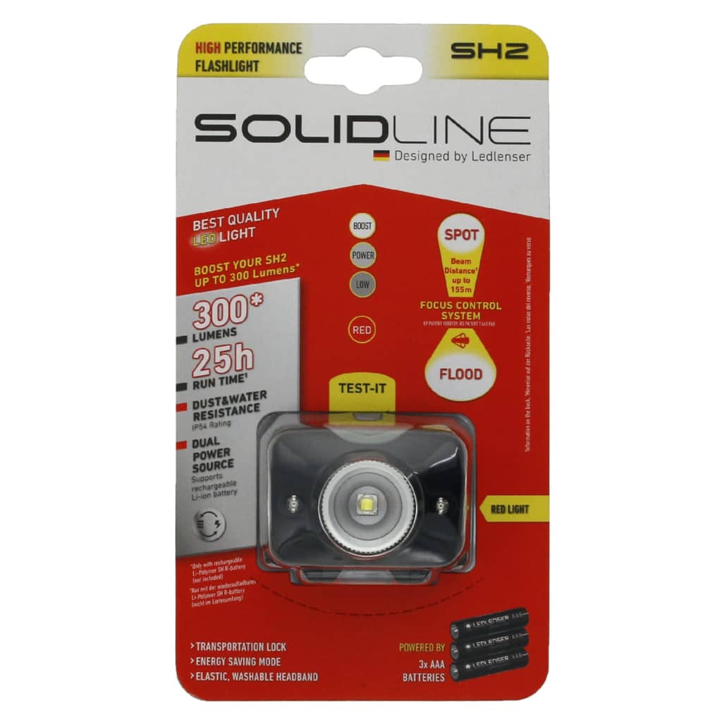 SOLIDLINE LED Headlamp SH2 300 lm Red Light