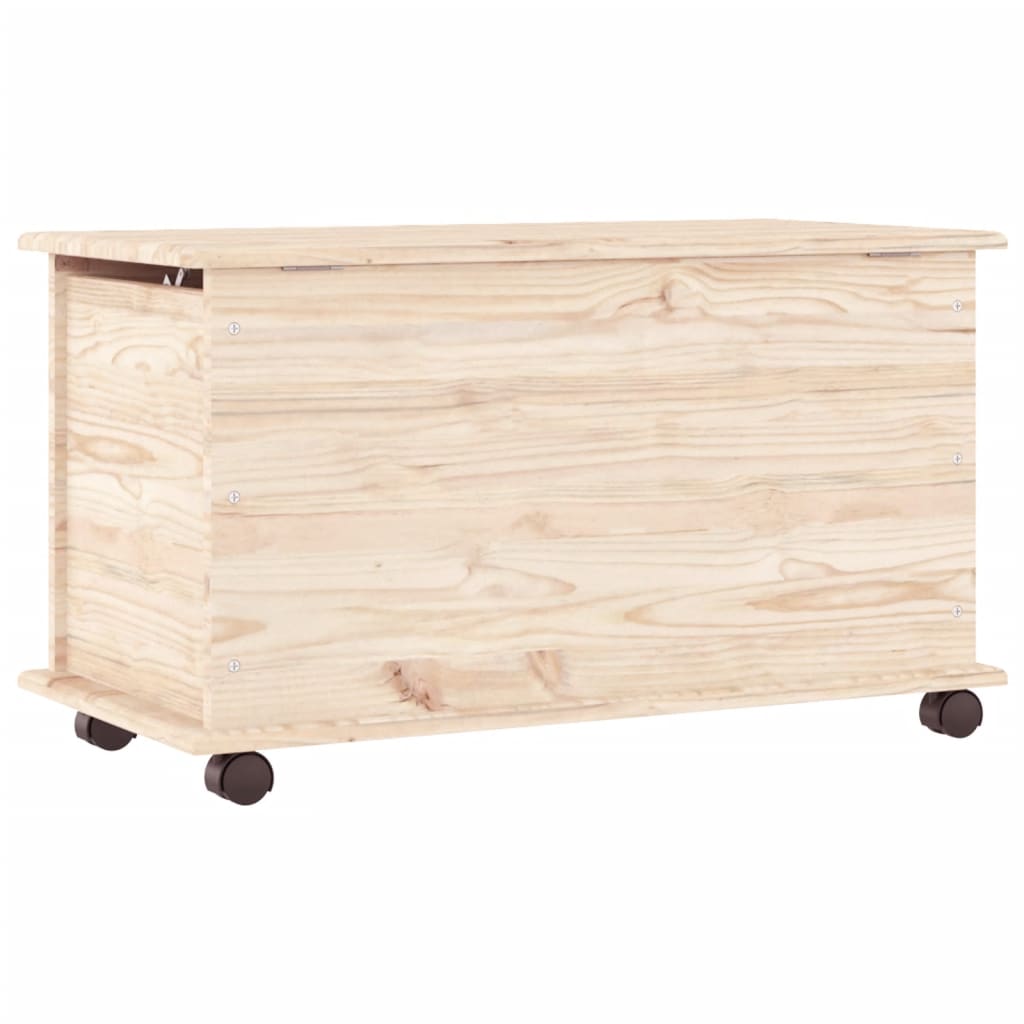 vidaXL Storage Chest with Wheels ALTA 73x39.5x44 cm Solid Wood Pine