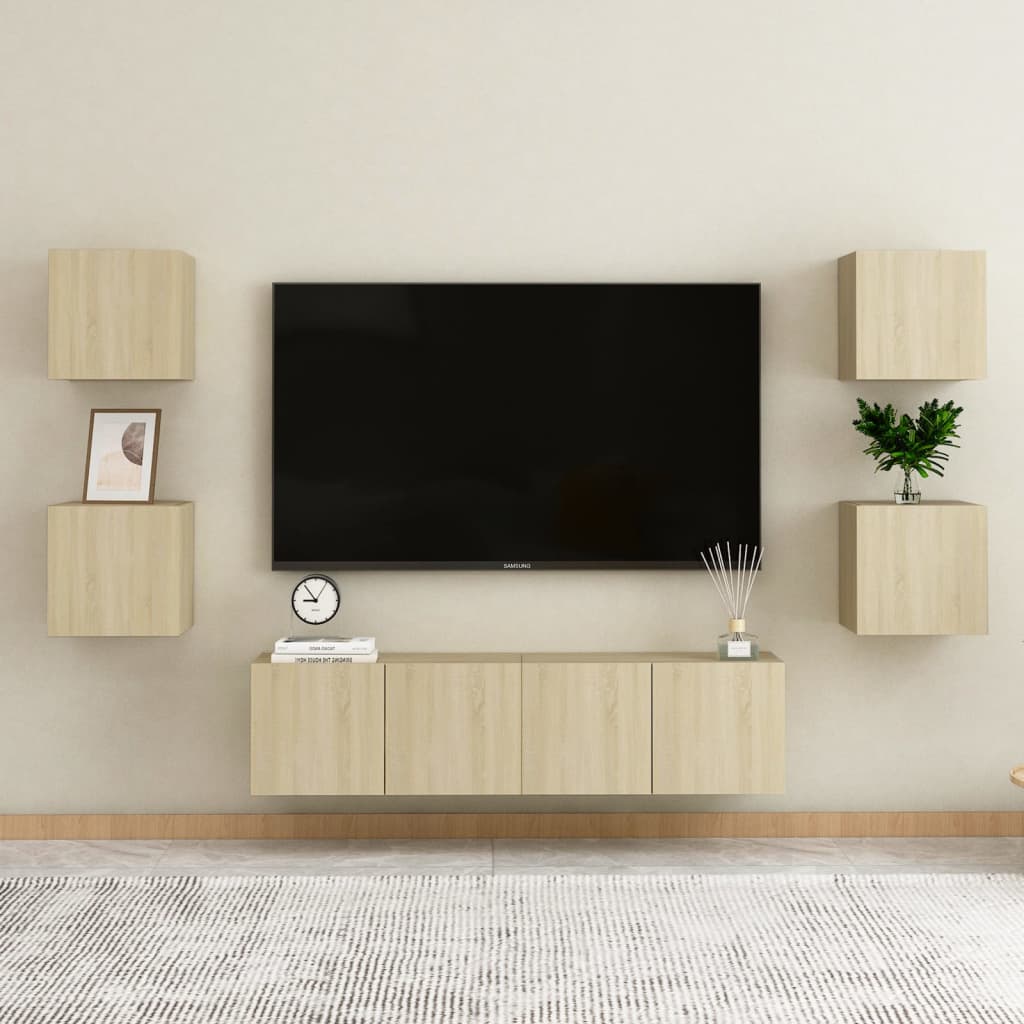 vidaXL Wall Mounted TV Cabinet Sonoma Oak 30.5x30x30 cm