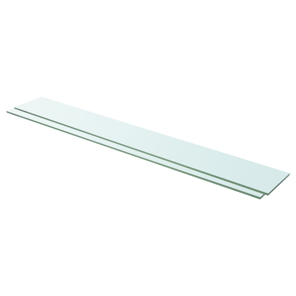 vidaXL Shelves 2 pcs Panel Glass Clear 110x15 cm