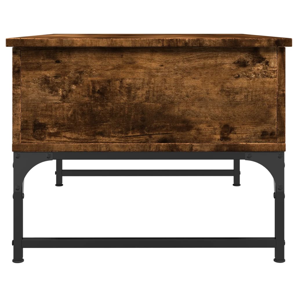 vidaXL Coffee Table Smoked Oak 70x50x40 cm Engineered Wood and Metal