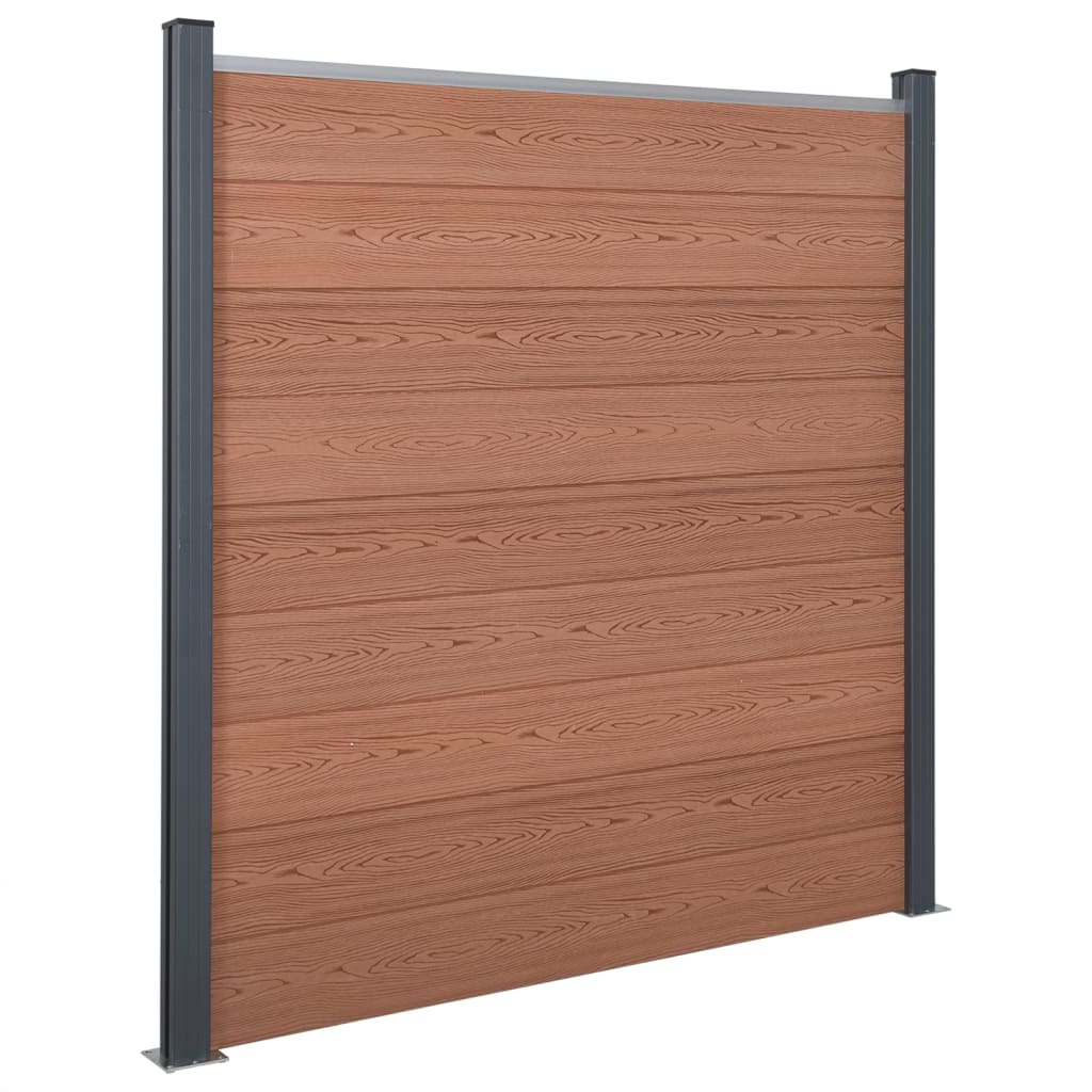 vidaXL Fence Panel Set Brown 353x186 cm WPC