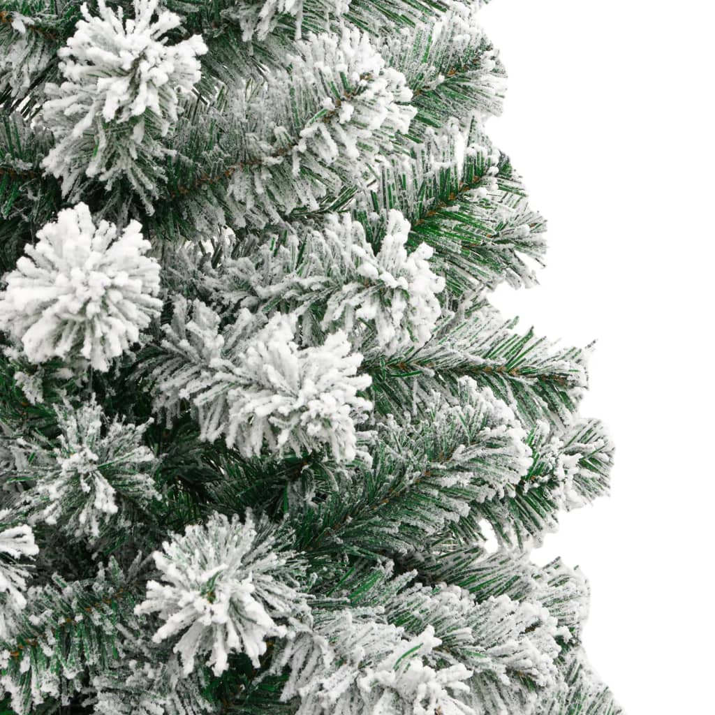 vidaXL Artificial Hinged Christmas Tree with Flocked Snow 240 cm
