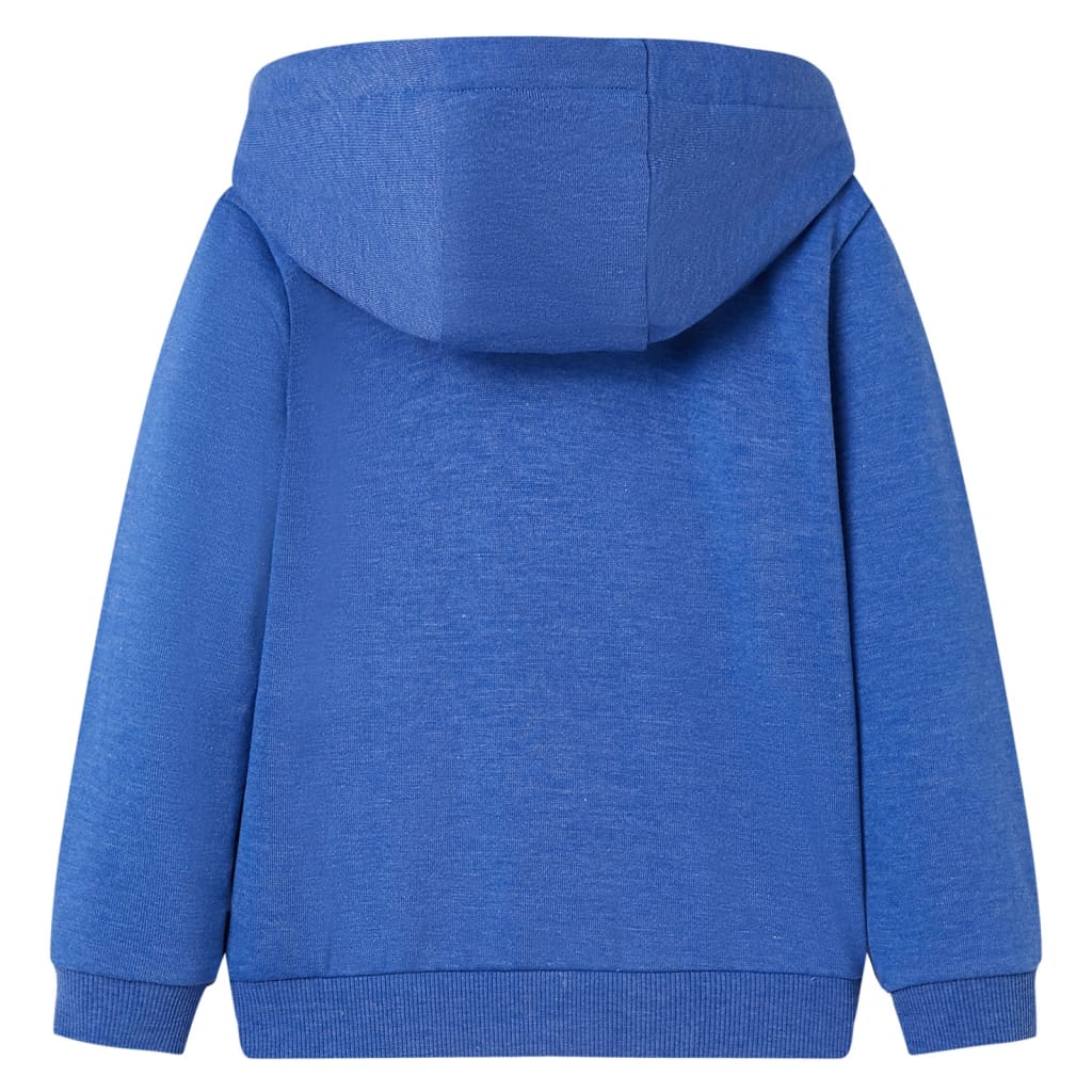 Kids' Hooded Sweatshirt with Zip Blue Melange 104