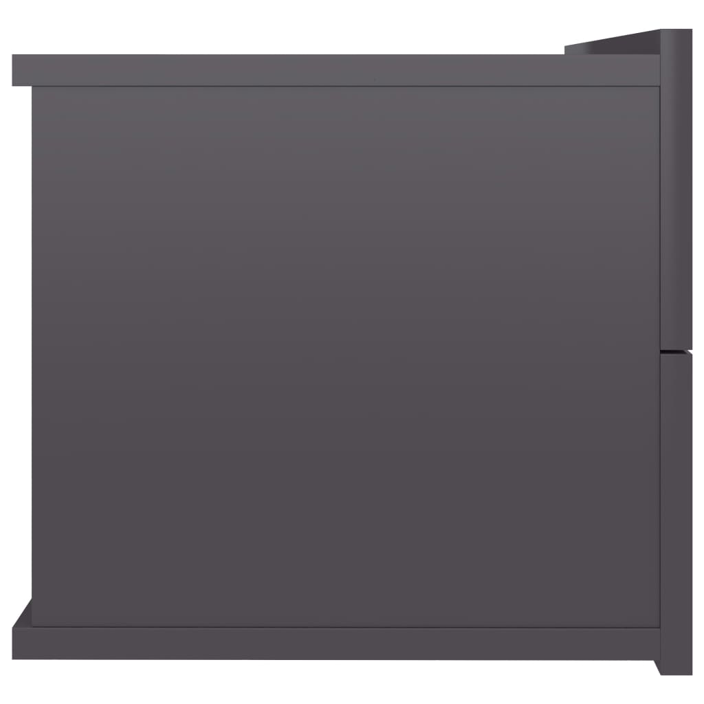 vidaXL Bedside Cabinet High Gloss Grey 40x30x30 cm Engineered Wood