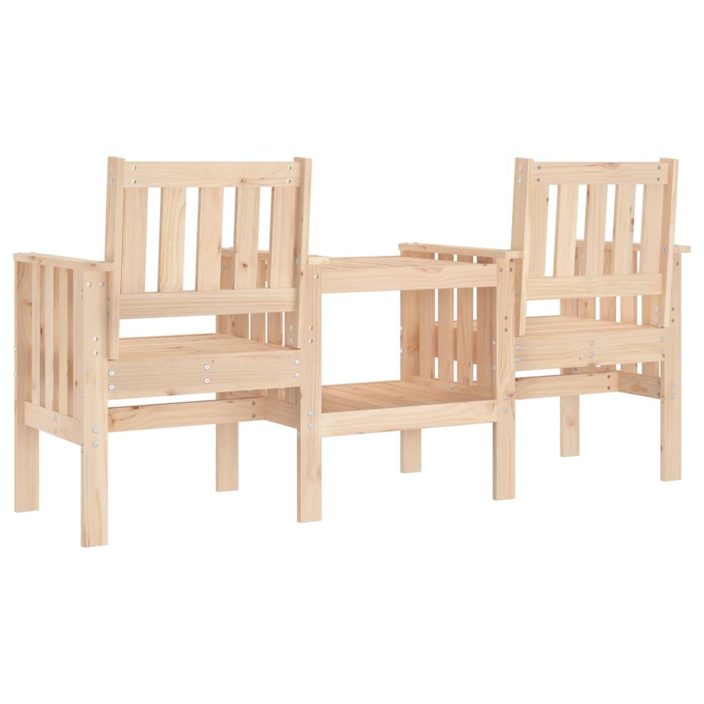 vidaXL Garden Bench with Table 2-Seater Solid Wood Pine