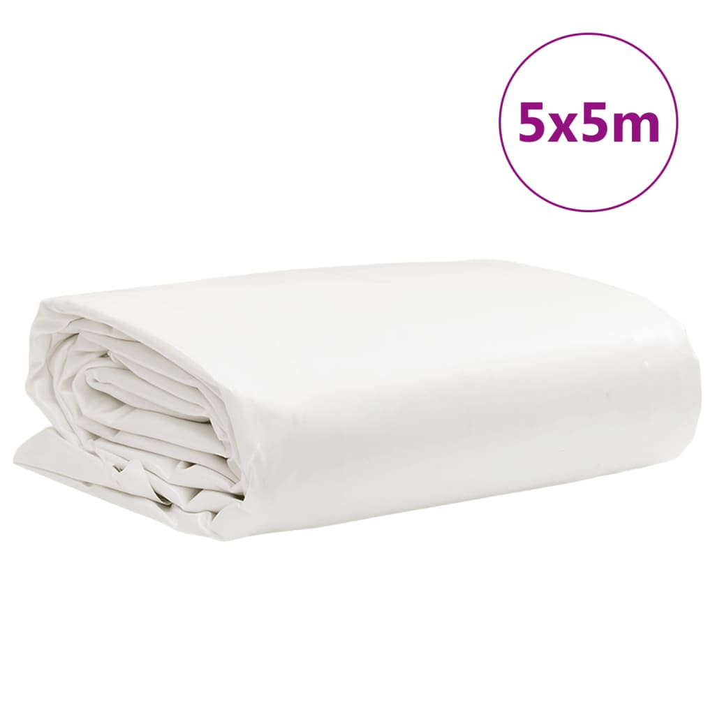 vidaXL Tarpaulin White 5x5 m 650 g/m²