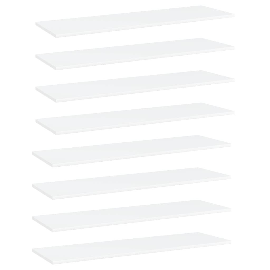 vidaXL Bookshelf Boards 8 pcs White 100x30x1.5 cm Engineered Wood