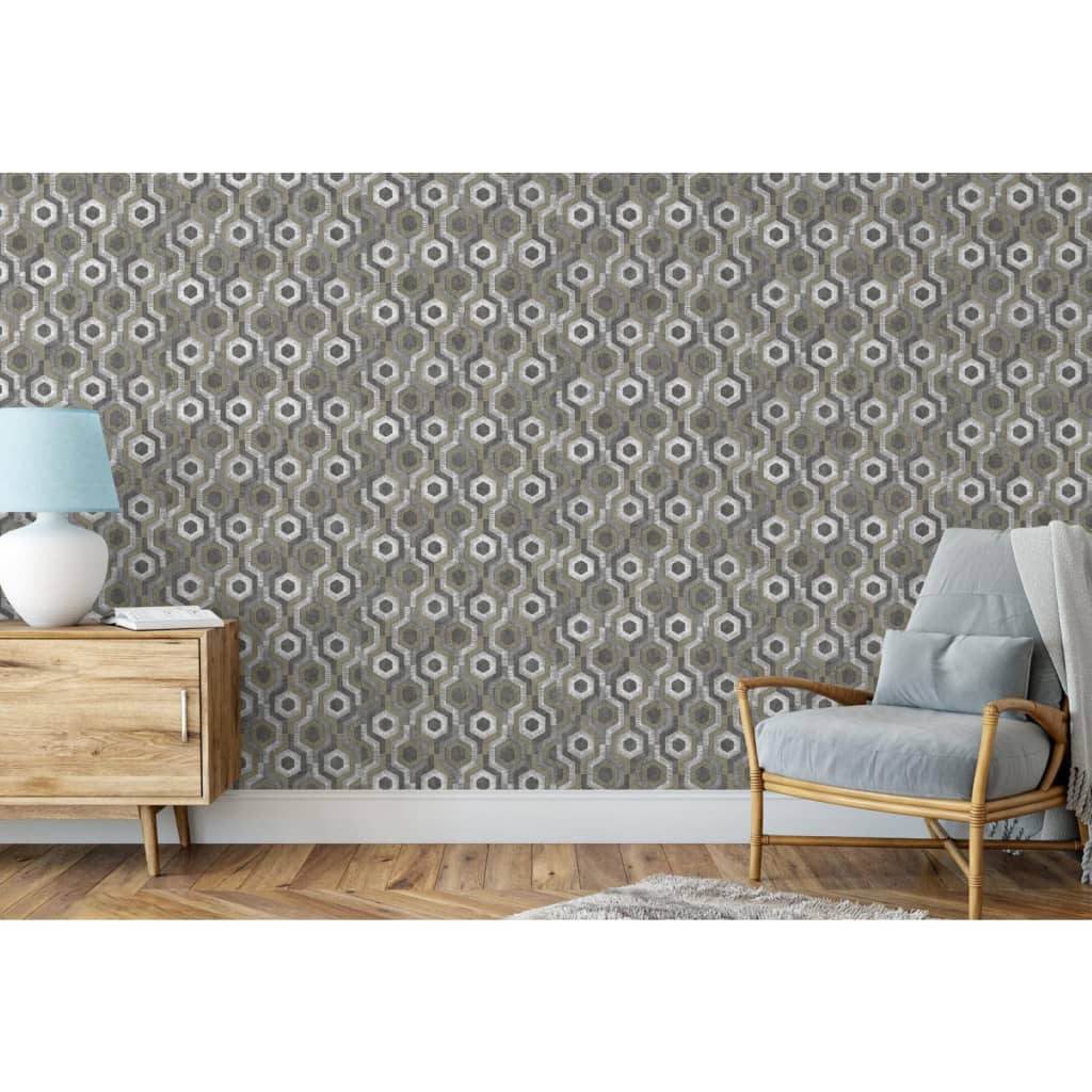 DUTCH WALLCOVERINGS Wallpaper Galactic Silver and Brown