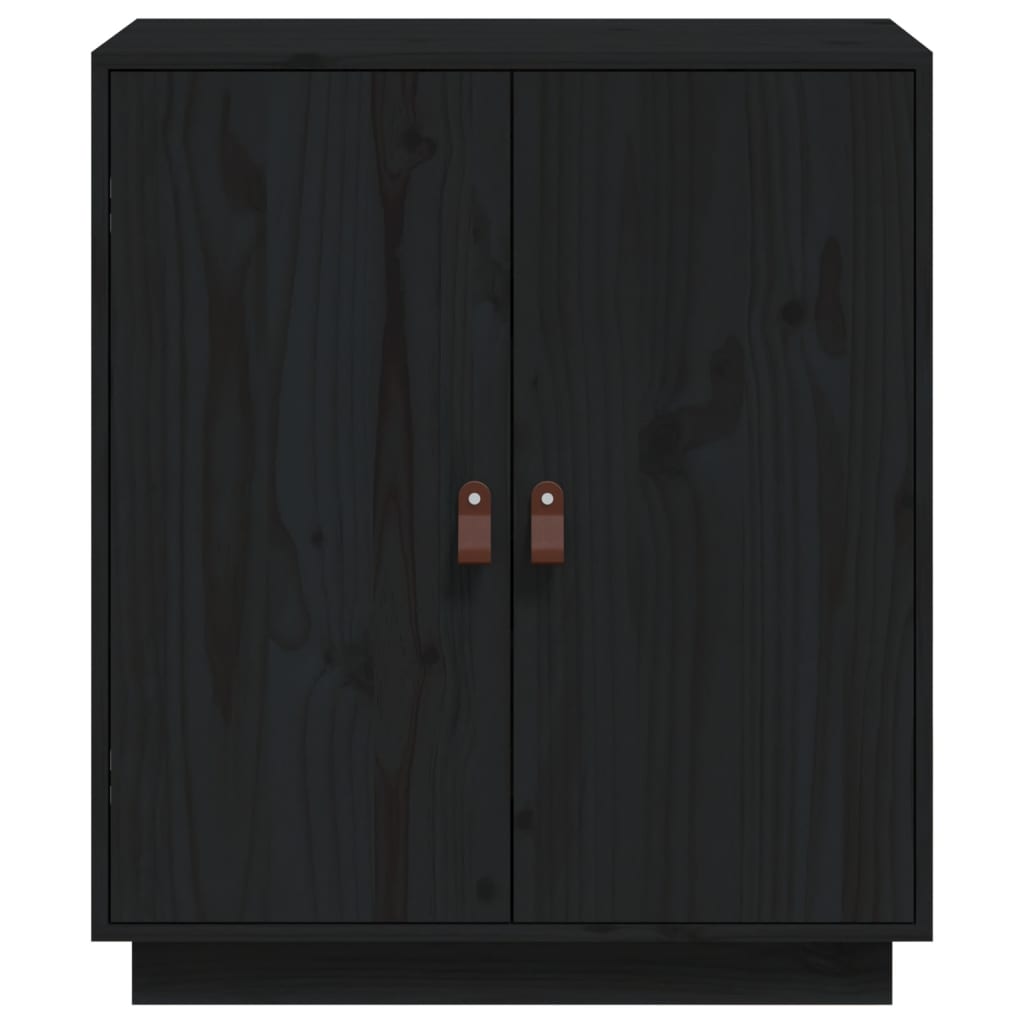 vidaXL Sideboard Black 65,5x40x75 cm Solid Wood Pine