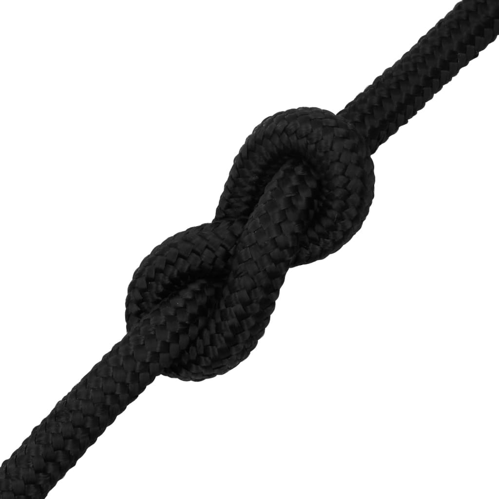 vidaXL Boat Rope Full Black 20 mm 100 m Polypropylene