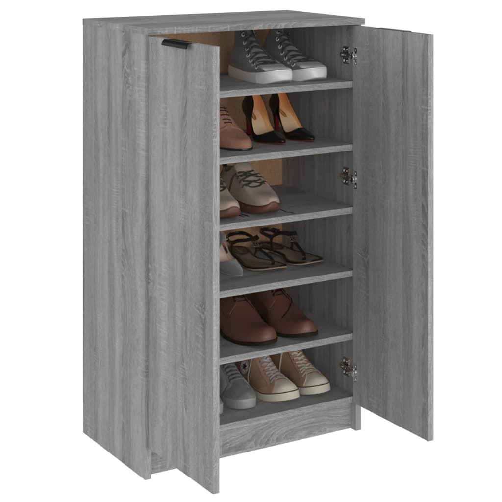 vidaXL Shoe Cabinet Grey Sonoma 59x35x100 cm Engineered Wood