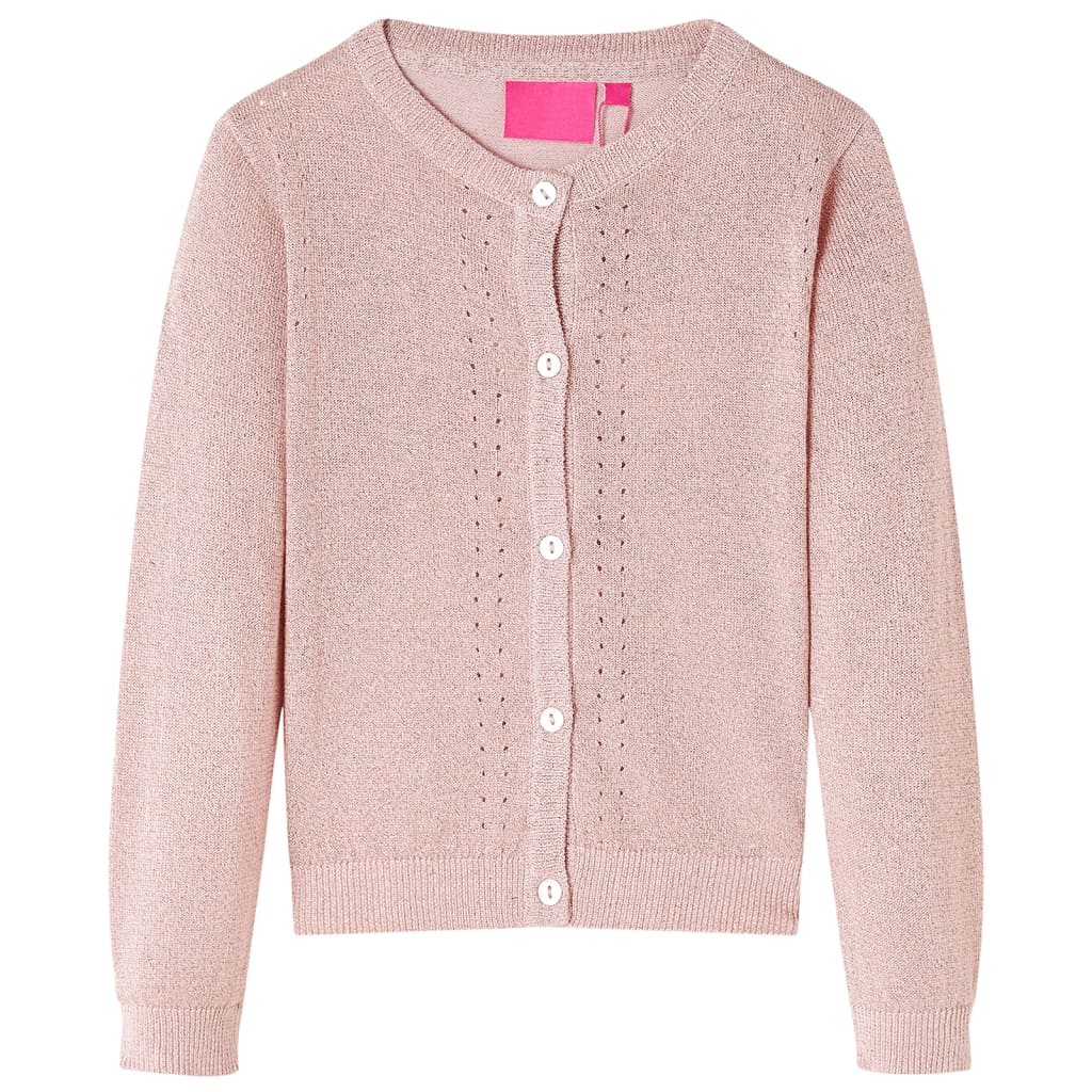 Kids' Cardigan Knitted Soft Pink 128
