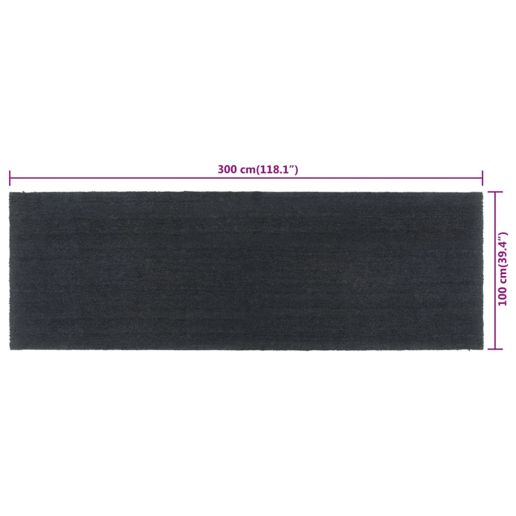 vidaXL Door Mat Dark Grey 100x300 cm Tufted Coir