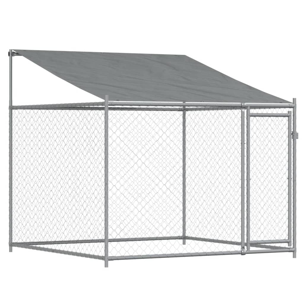 vidaXL Dog Cage with Roof and Doors Grey 6x2x2 m Galvanised Steel