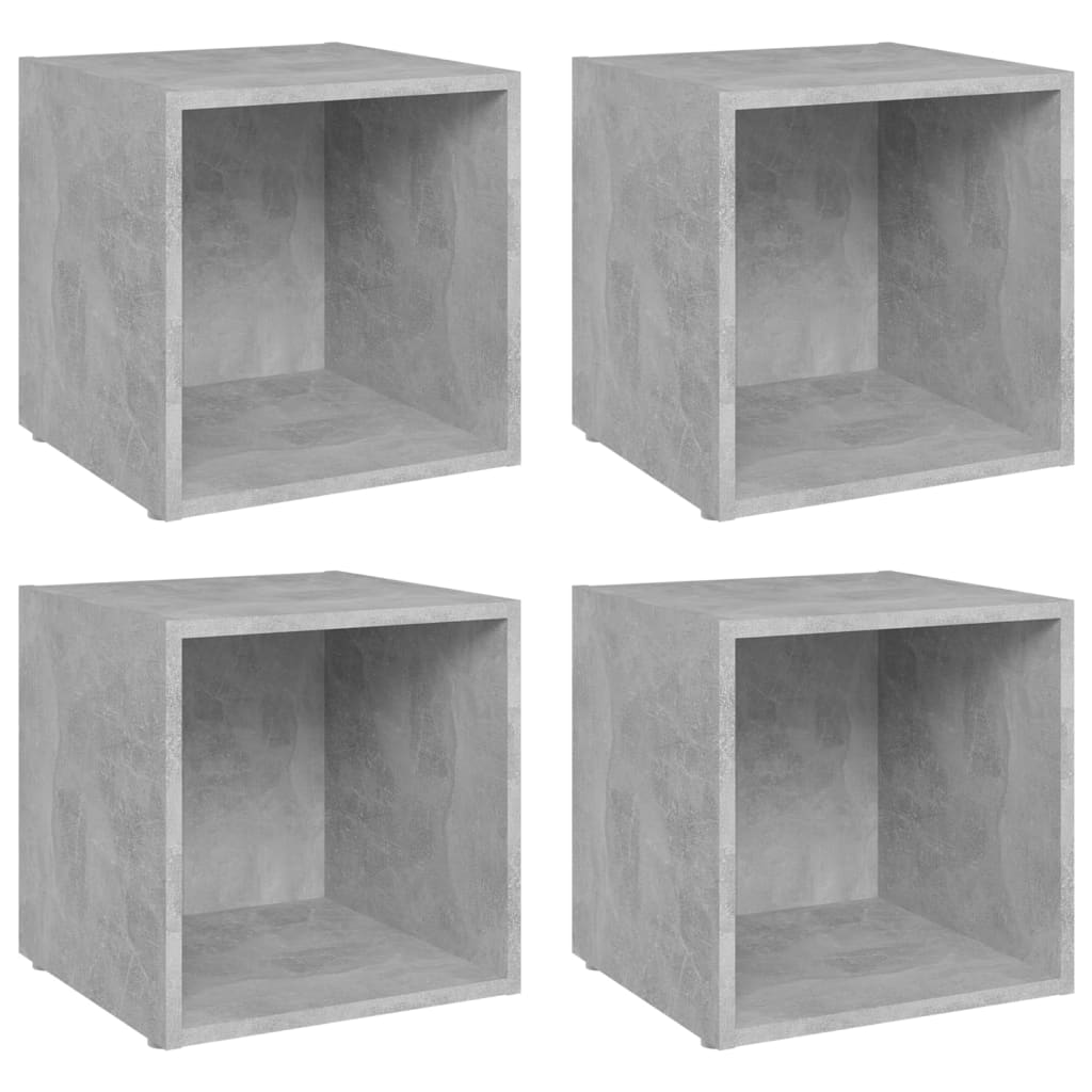 vidaXL TV Cabinets 4 pcs Concrete Grey 37x35x37 cm Chipboard