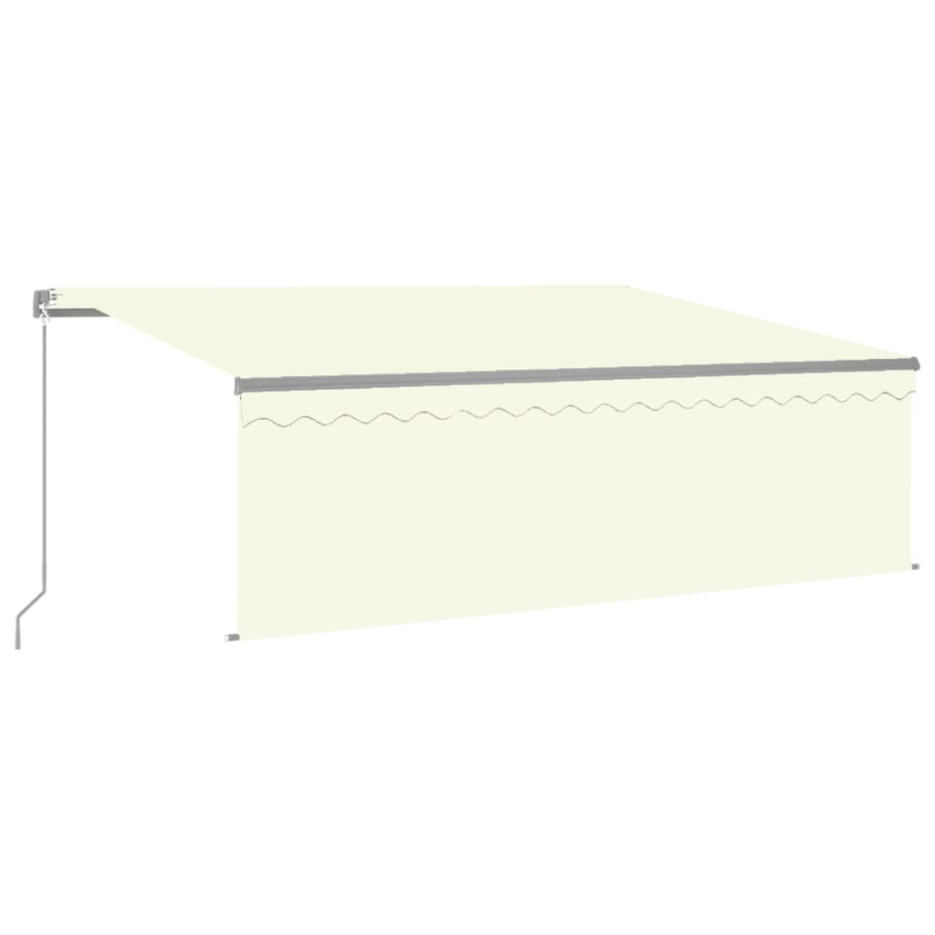 vidaXL Manual Retractable Awning with Blind&LED 4.5x3m Cream