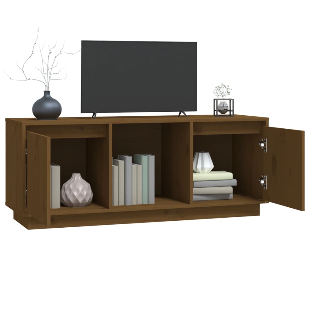 vidaXL TV Cabinet Honey Brown 110.5x35x44 cm Solid Wood Pine