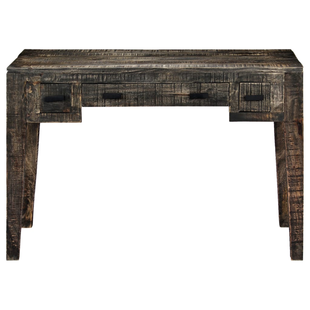 vidaXL Desk Black 110x50x75 cm Solid Mango Wood