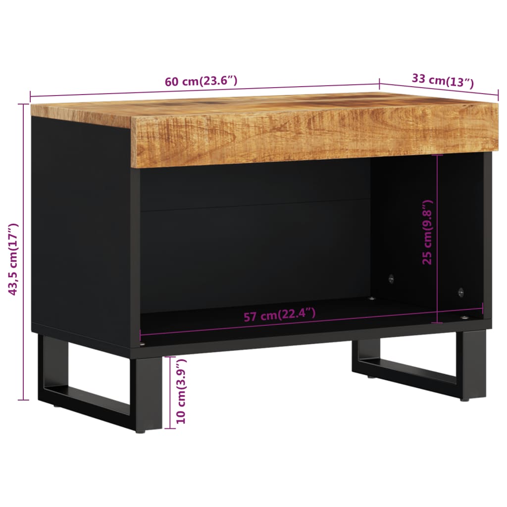 vidaXL TV Cabinet 60x33x43.5 cm Solid Wood Mango
