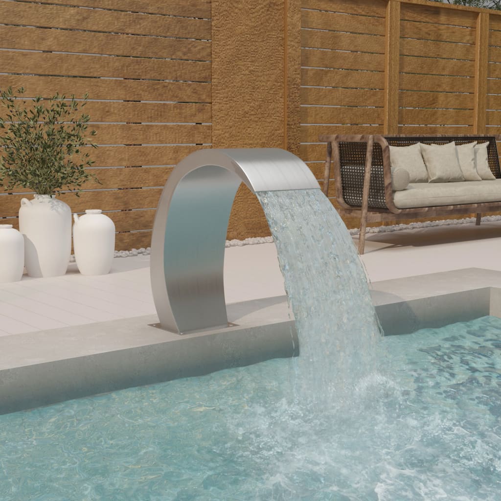 vidaXL Pool Fountain with LEDs 22x60x70 cm Stainless Steel 304