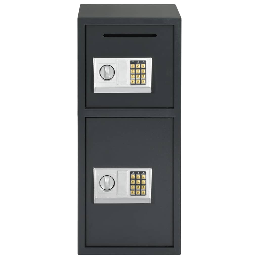 vidaXL Digital Safe with Double Door Dark Grey 35x31x80 cm