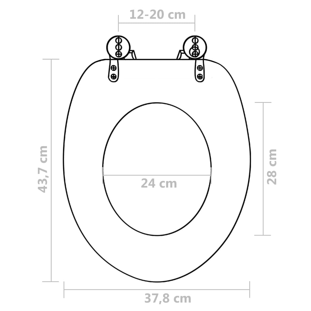Toilet Seat with MDF Lid Water Drop Design