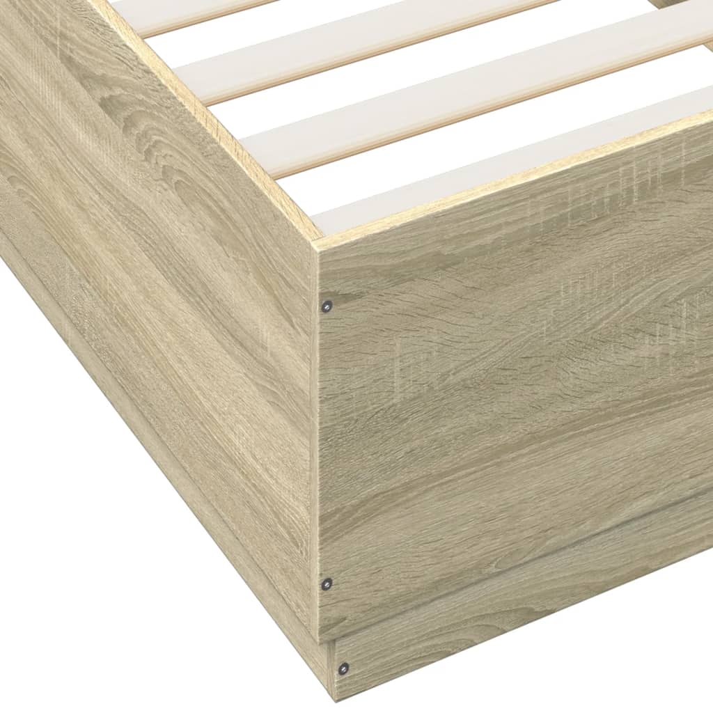 vidaXL Bed Frame Sonoma Oak 100x200 cm Engineered Wood