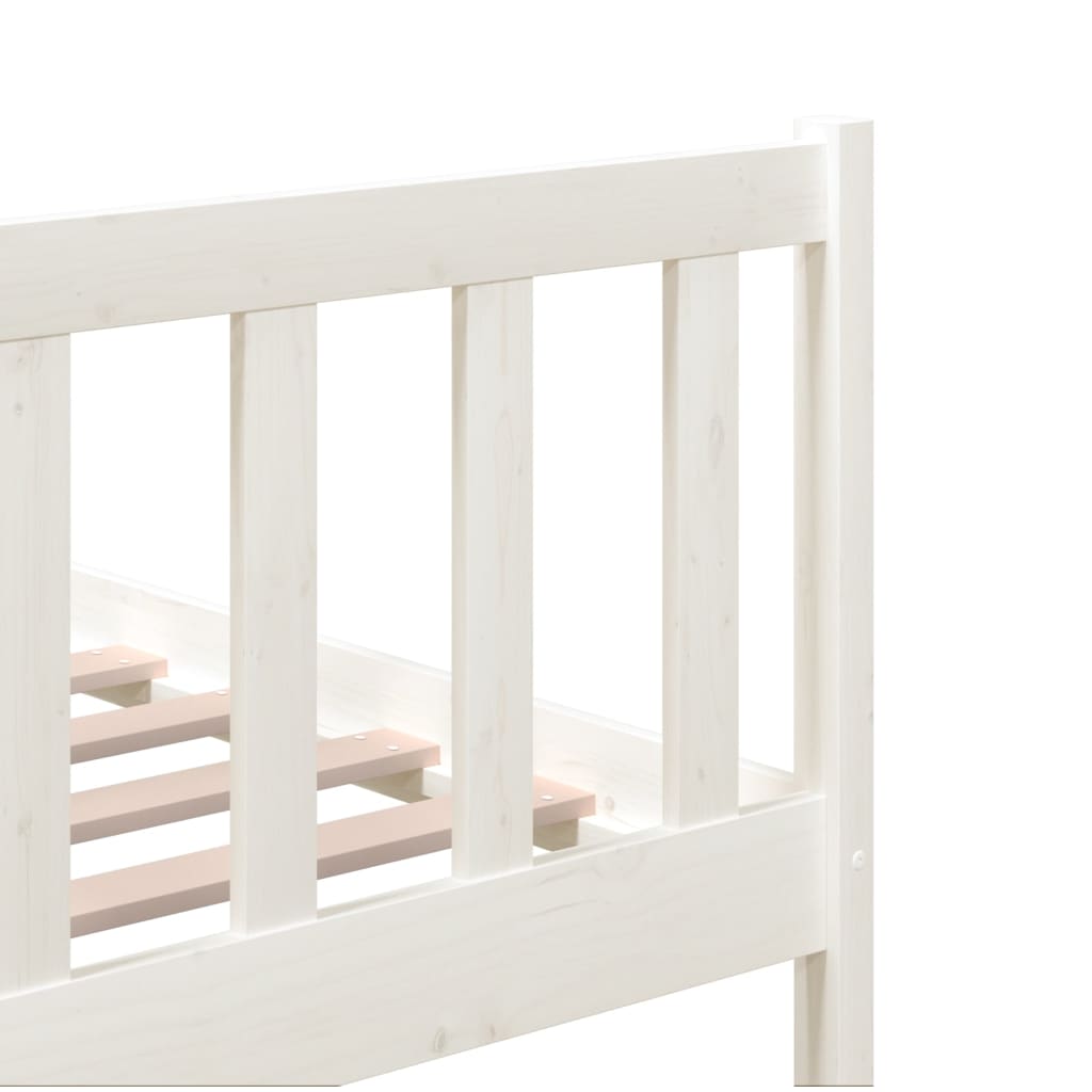vidaXL Bed Frame White Solid Wood 160x200 cm