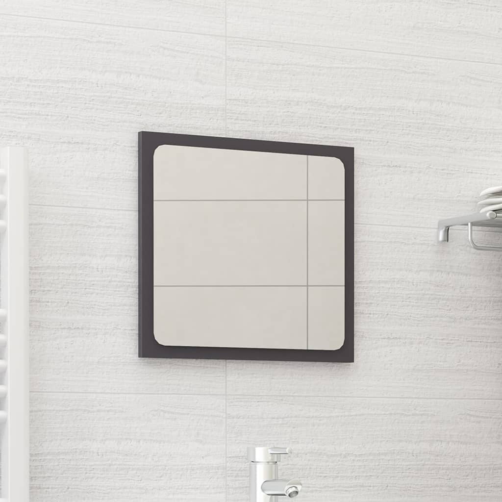 vidaXL Bathroom Mirror High Gloss Grey 40x1.5x37 cm Engineered Wood