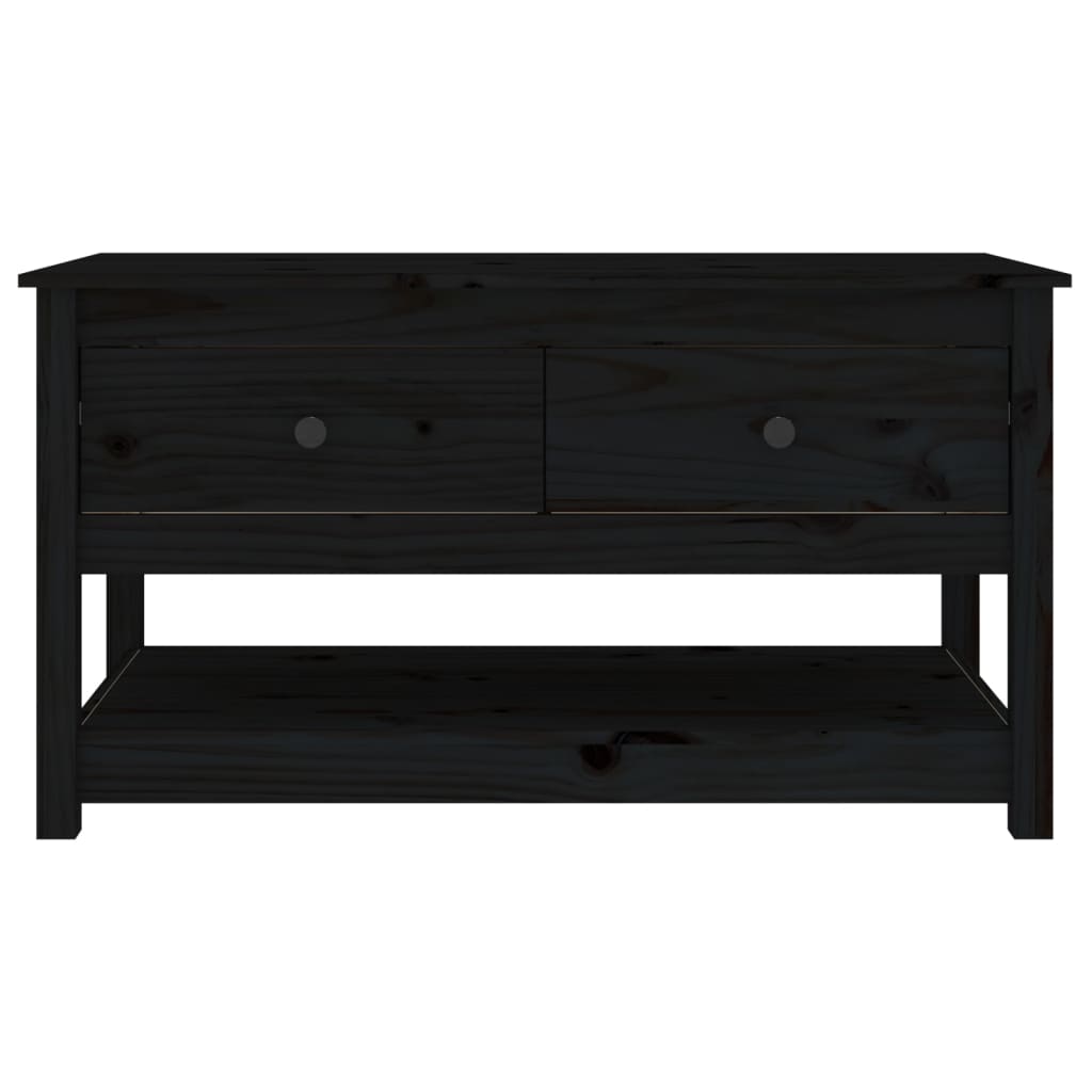vidaXL Coffee Table Black 102x49x55 cm Solid Wood Pine