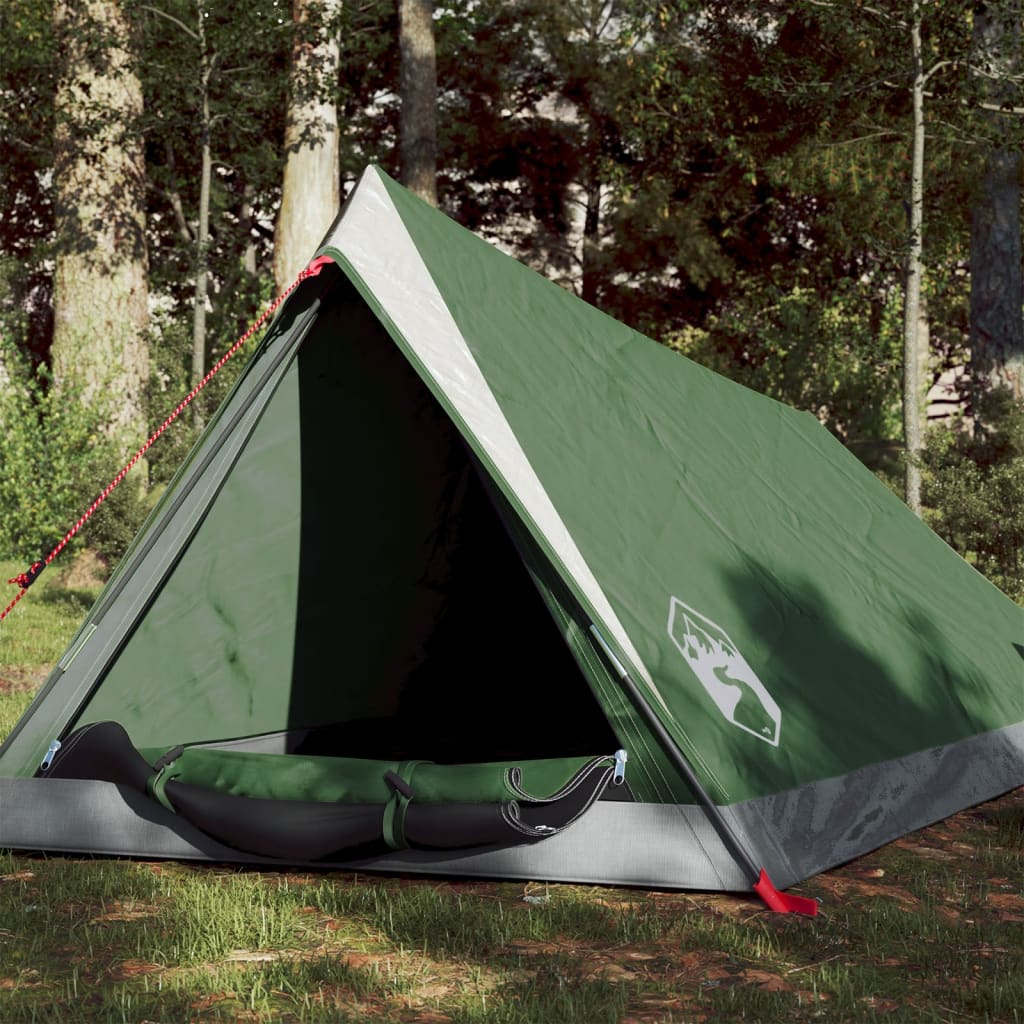 vidaXL Camping Tent 2-Person Green Waterproof