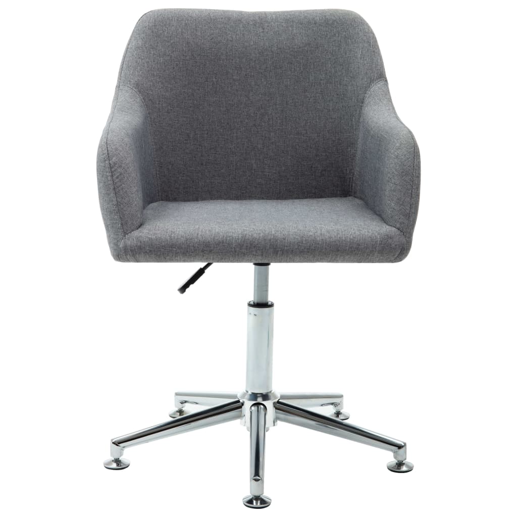 vidaXL Swivel Dining Chairs 2 pcs Light Grey Fabric