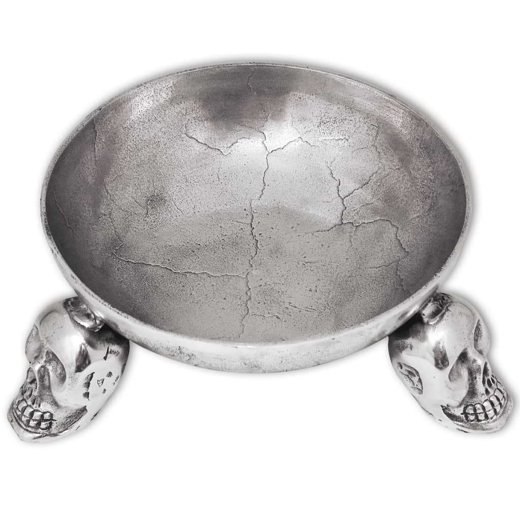 vidaXL Fruit Basket with Skull Feet Aluminium Silver